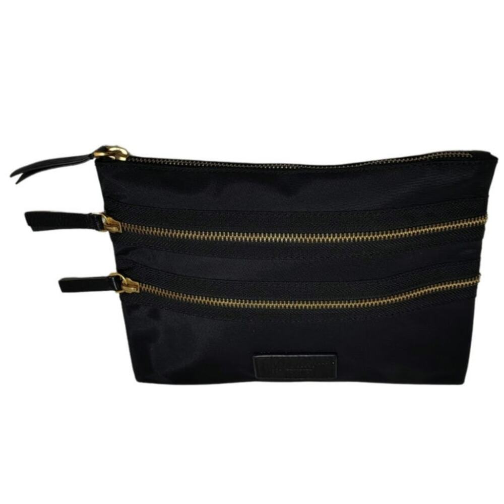 Black Marc Jacobs Piqué-shell Clutch In-Bag Organizer Three Zipped Compartments